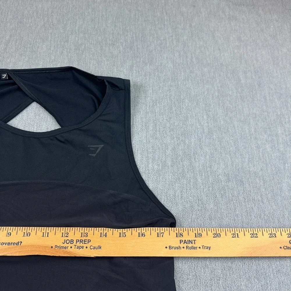 Gymshark Tank Top Women XL Black Mesh Open Back Gym Workout Active Running - Picture 4 of 9